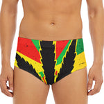 Cannabis Rasta Print Men's Triangle Swim Briefs
