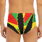 Cannabis Rasta Print Men's Triangle Swim Briefs
