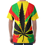Cannabis Rasta Print Men's Velvet T-Shirt