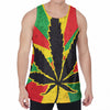 Cannabis Rasta Print Men's Velvet Tank Top