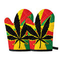 Cannabis Rasta Print Oven Mitts