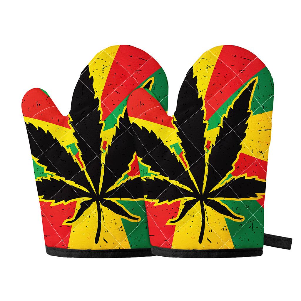 Cannabis Rasta Print Oven Mitts