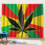 Cannabis Rasta Print Pencil Pleat Curtains