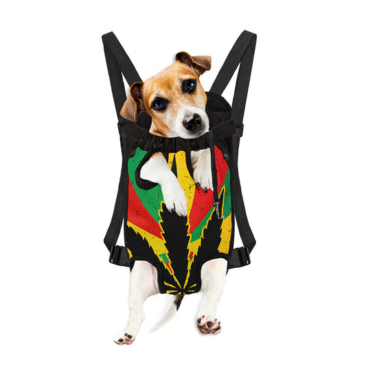 Cannabis Rasta Print Pet Carrier Backpack