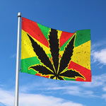 Cannabis Rasta Print Polyester Flag