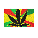 Cannabis Rasta Print Polyester Flag