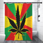 Cannabis Rasta Print Premium Shower Curtain