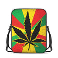 Cannabis Rasta Print Rectangular Crossbody Bag