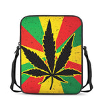 Cannabis Rasta Print Rectangular Crossbody Bag