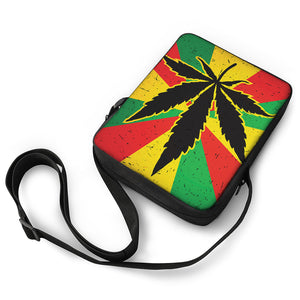 Cannabis Rasta Print Rectangular Crossbody Bag