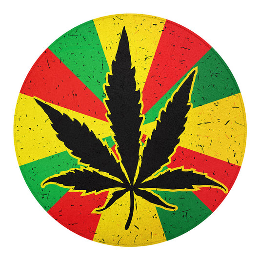Cannabis Rasta Print Round Blanket