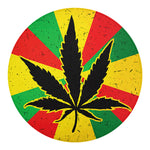 Cannabis Rasta Print Round Blanket