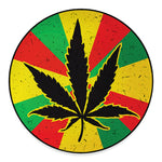Cannabis Rasta Print Round Floor Mat