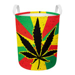 Cannabis Rasta Print Round Laundry Basket