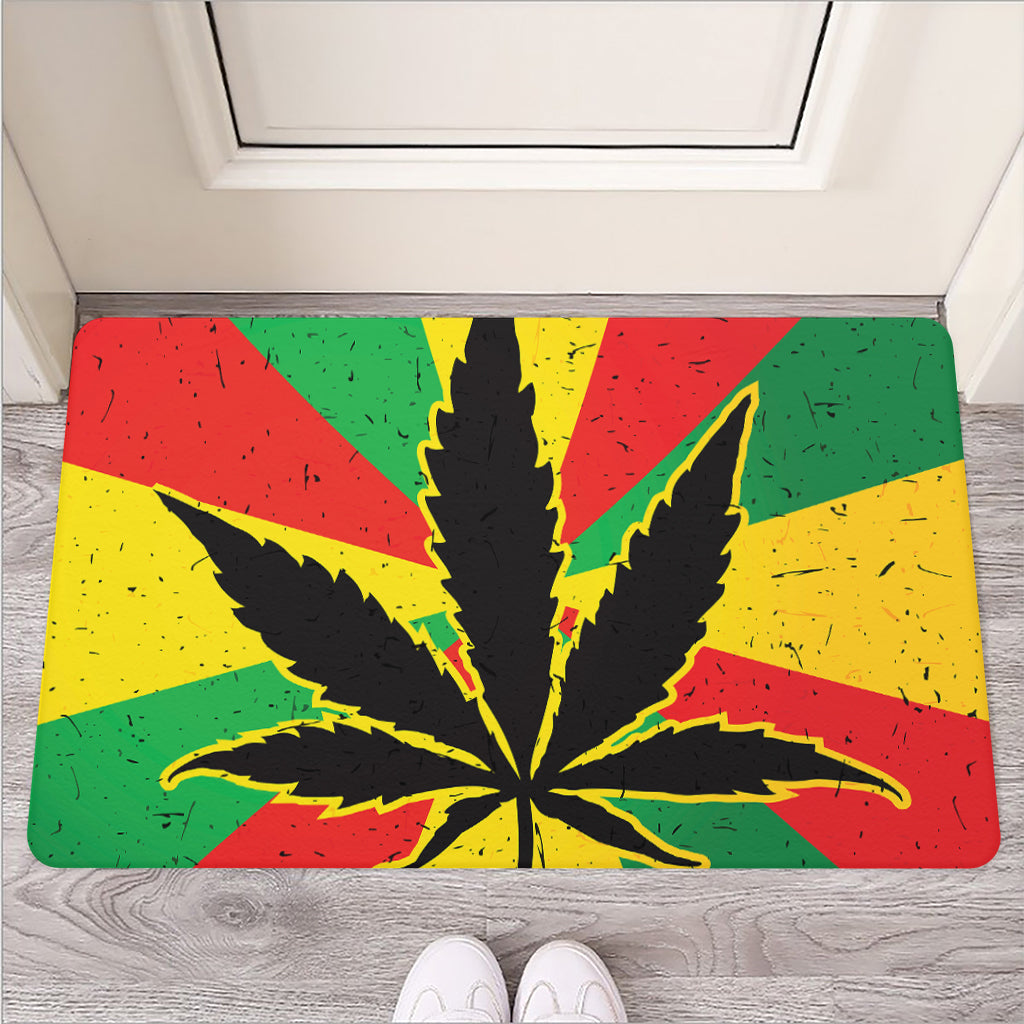 Cannabis Rasta Print Rubber Doormat