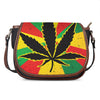 Cannabis Rasta Print Saddle Bag