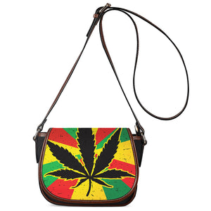 Cannabis Rasta Print Saddle Bag