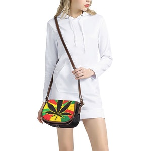 Cannabis Rasta Print Saddle Bag