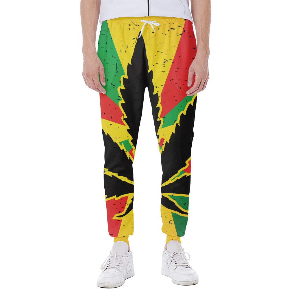 Cannabis Rasta Print Scuba Joggers