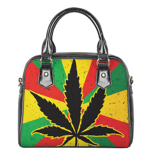 Cannabis Rasta Print Shoulder Handbag