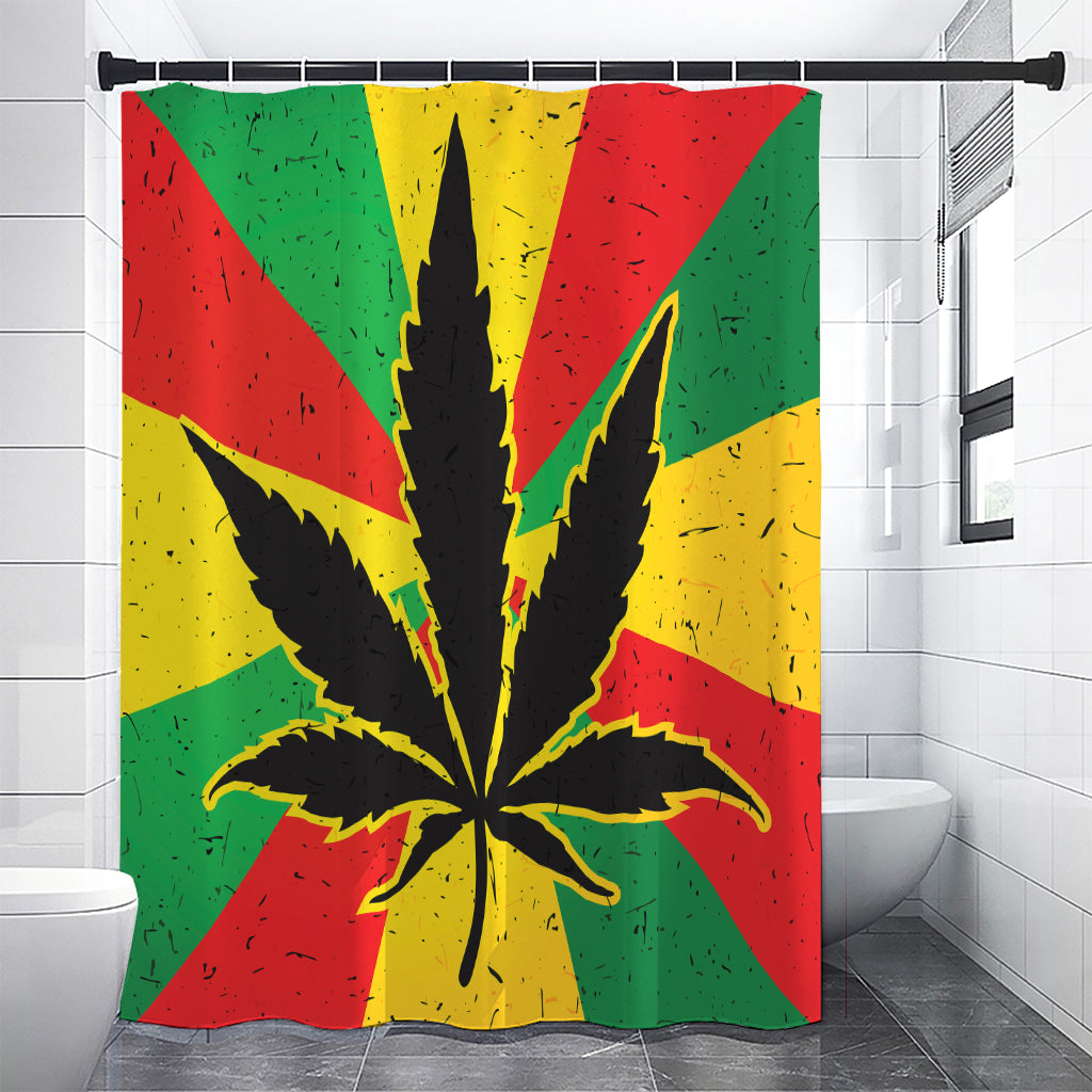 Cannabis Rasta Print Shower Curtain