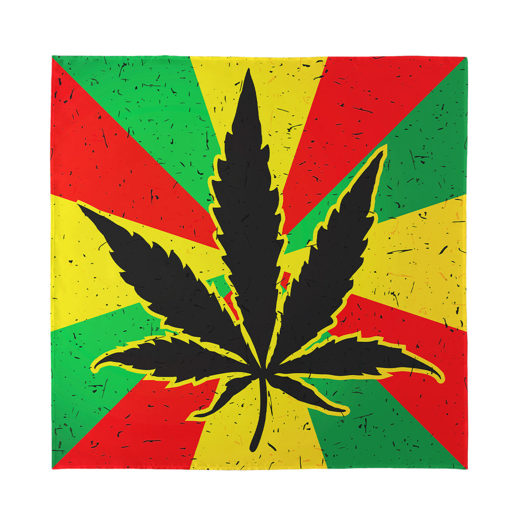 Cannabis Rasta Print Silk Bandana