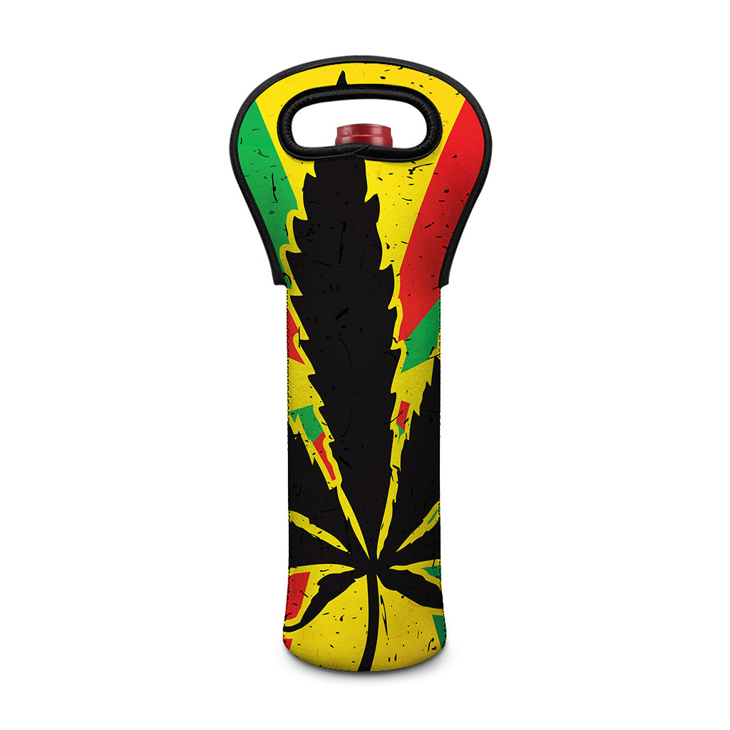Cannabis Rasta Print Single Neoprene Wine Tote