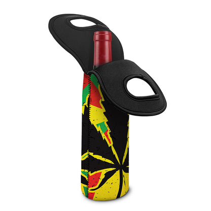 Cannabis Rasta Print Single Neoprene Wine Tote