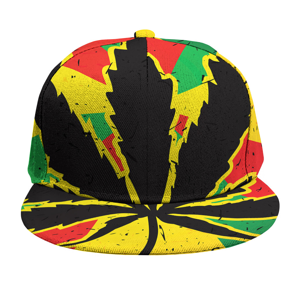 Cannabis Rasta Print Snapback Cap