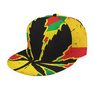 Cannabis Rasta Print Snapback Cap