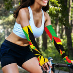 Cannabis Rasta Print Sun Protection Arm Sleeves