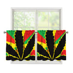 Cannabis Rasta Print Tier Curtains