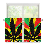 Cannabis Rasta Print Tier Curtains