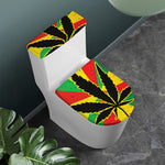 Cannabis Rasta Print Toilet Lid And Tank Cover Set