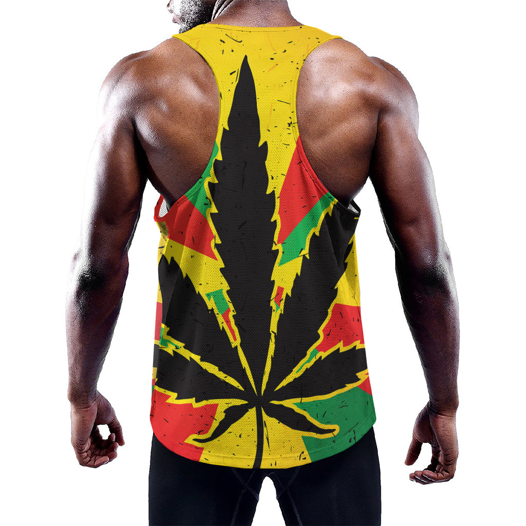 Cannabis Rasta Print Training Tank Top