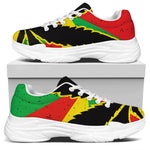 Cannabis Rasta Print White Chunky Shoes