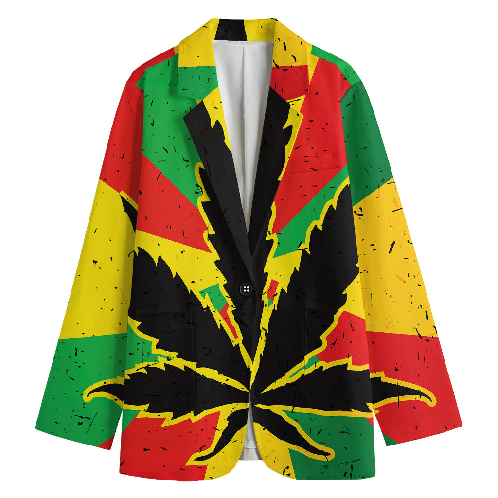 Cannabis Rasta Print Women's Blazer