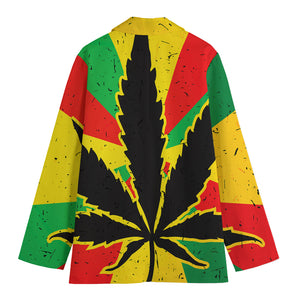 Cannabis Rasta Print Women's Blazer