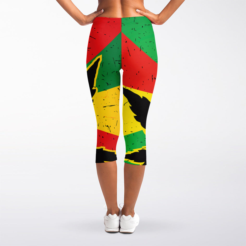 Cannabis Rasta Print Women's Capri Leggings