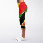 Cannabis Rasta Print Women's Capri Leggings