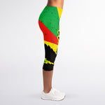 Cannabis Rasta Print Women's Capri Leggings