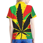 Cannabis Rasta Print Women's Polo Shirt