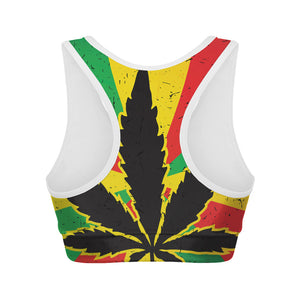 Cannabis Rasta Print Women's Sports Bra