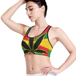 Cannabis Rasta Print Women's Sports Bra