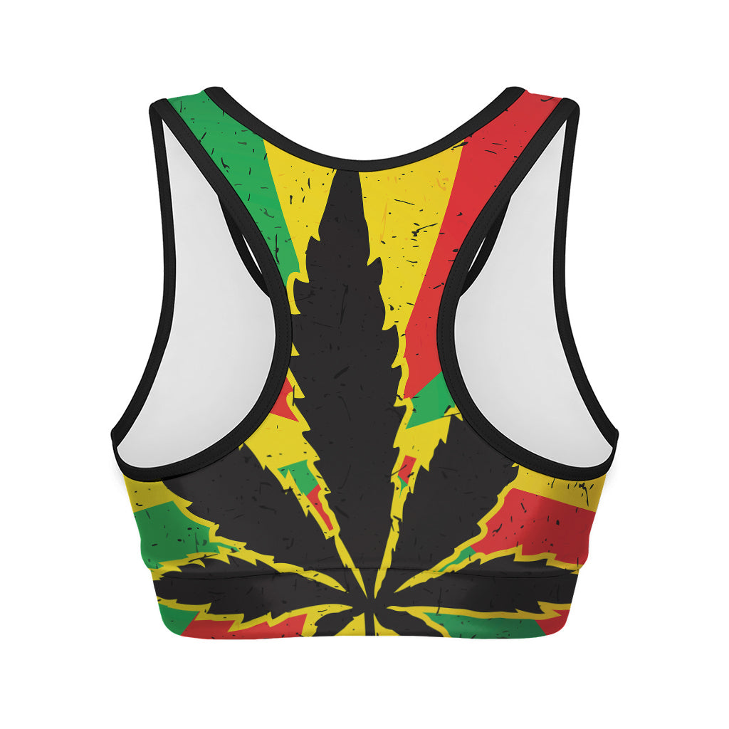 Cannabis Rasta Print Women's Sports Bra