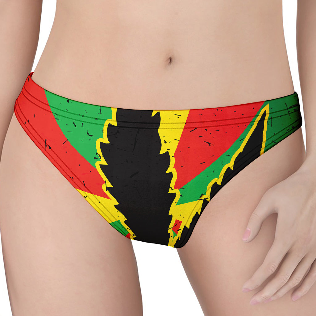 Cannabis Rasta Print Women's Thong