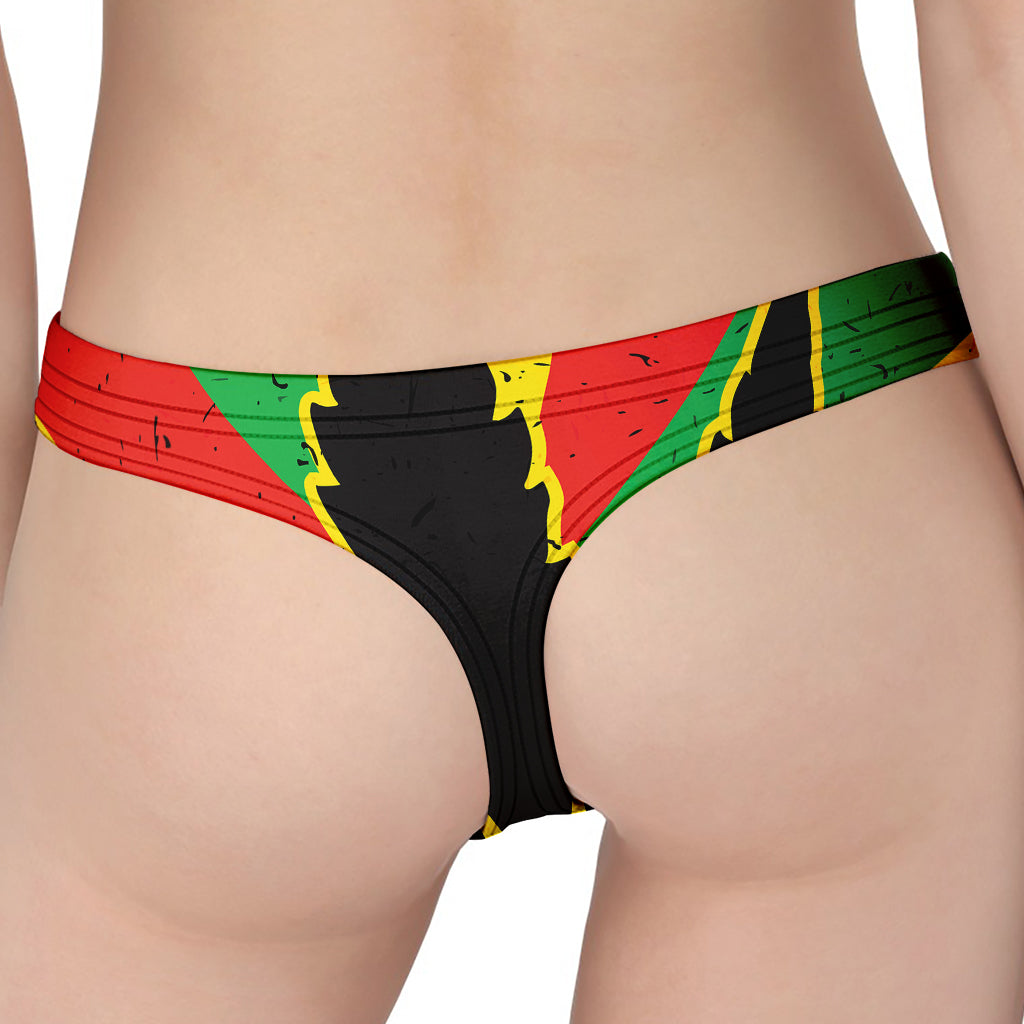 Cannabis Rasta Print Women's Thong