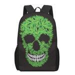 Cannabis Skull Print 17 Inch Backpack