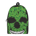 Cannabis Skull Print School Backpack