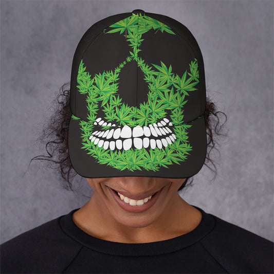 Cannabis Skull Print Baseball Cap